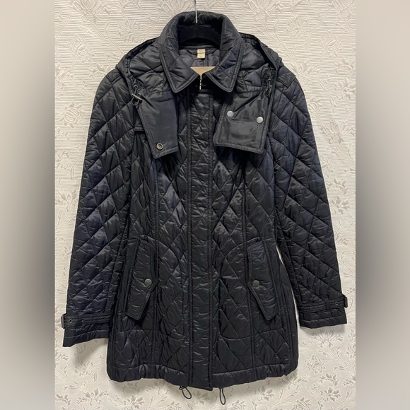 Burberry Brit Black Quilted Coat Small Petite - Picture 4 of 10